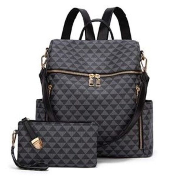 New Leather Anti -Theft Backpack & Purse Set - Picture 1 of 10